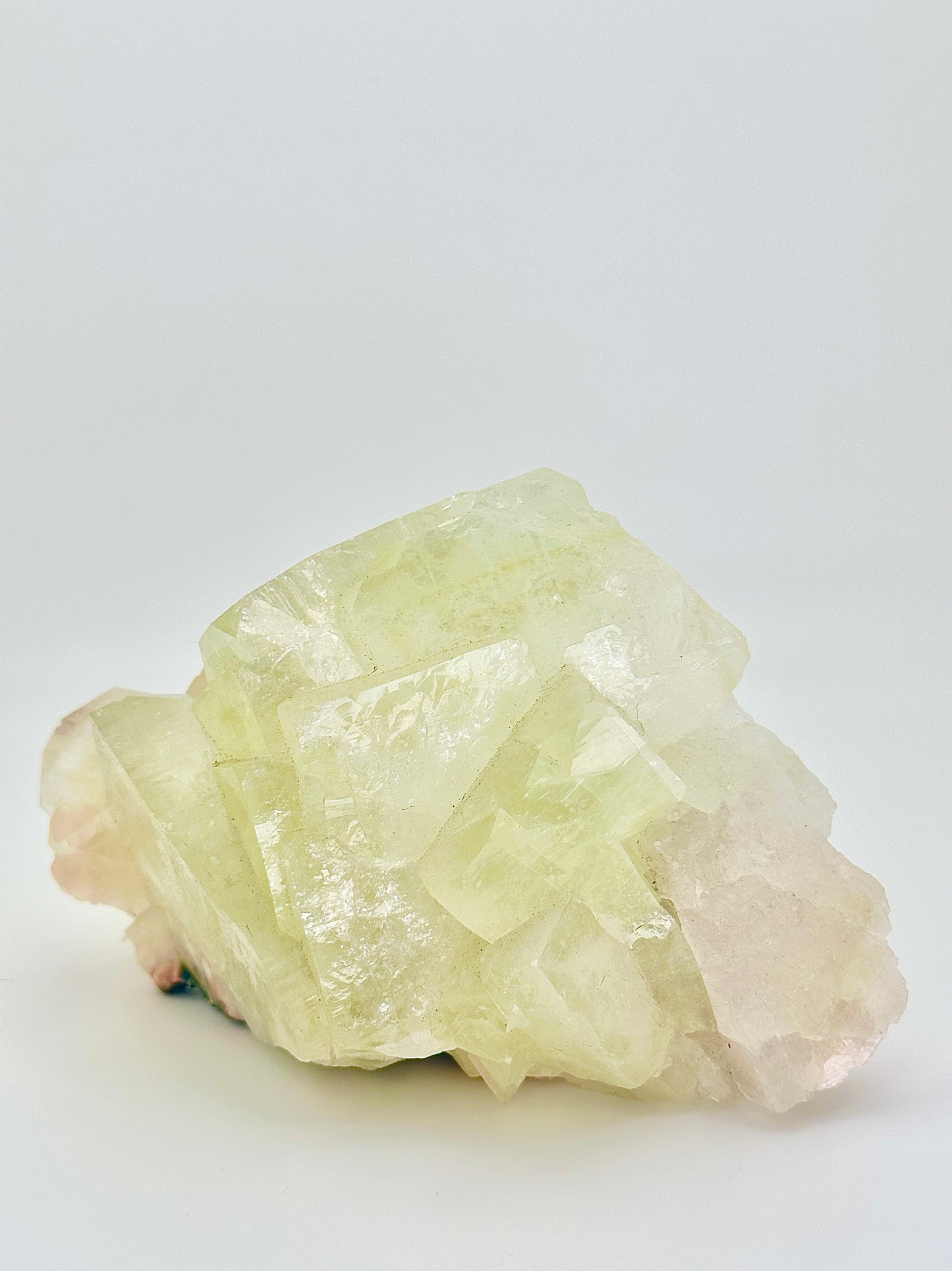Green Apophyllite with Hematite