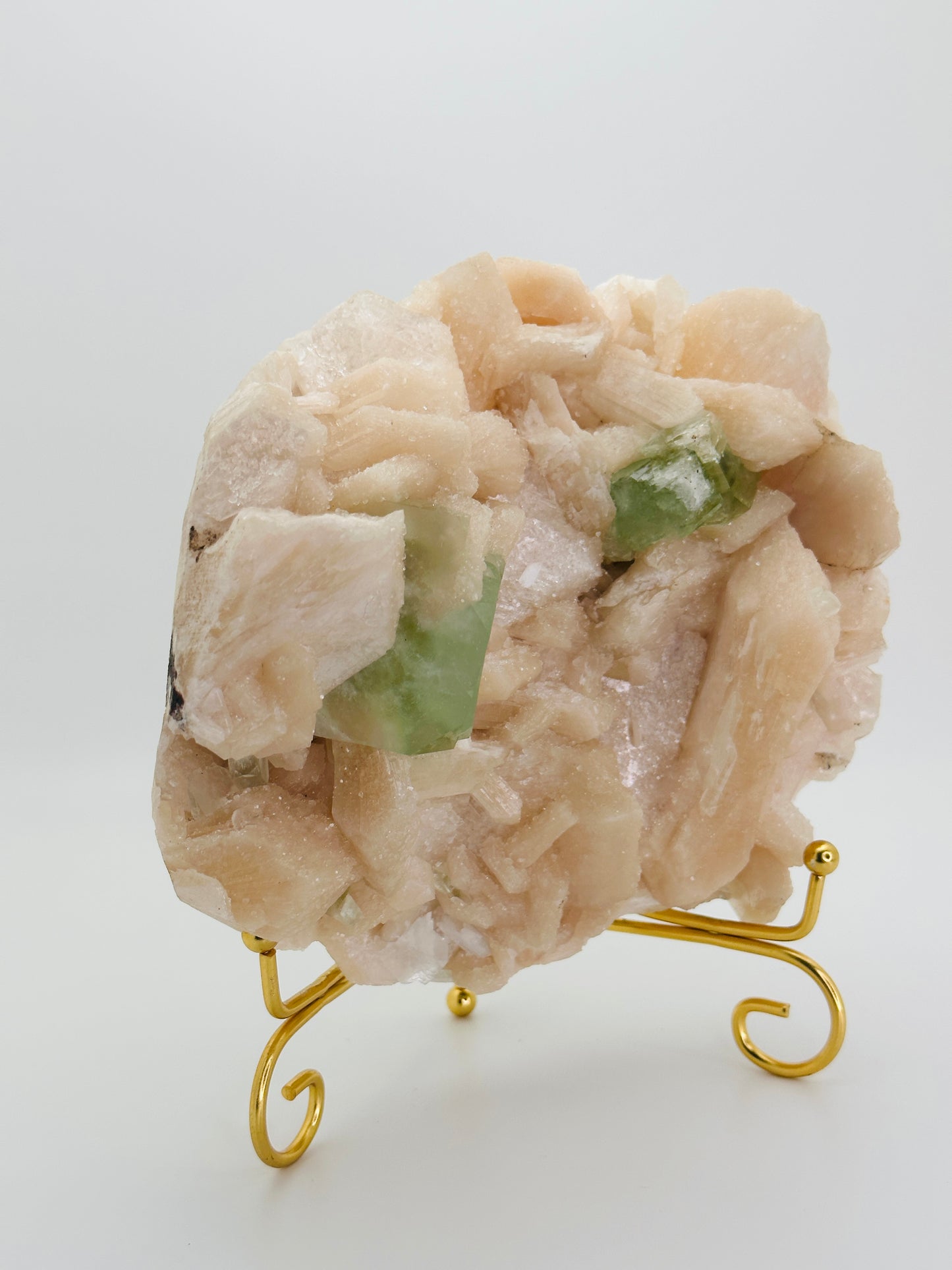 Green Apophyllite with Stilbite