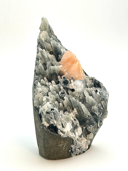 Black Chalcedony with Apophyllite and Stilbite