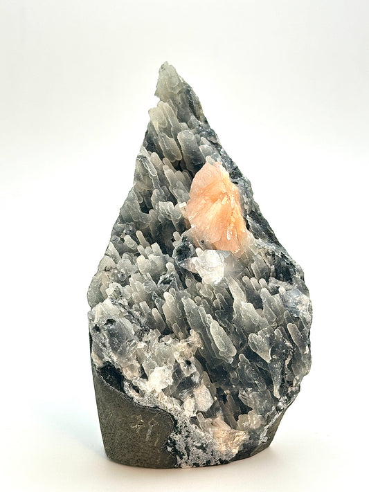 Black Chalcedony with Apophyllite and Stilbite