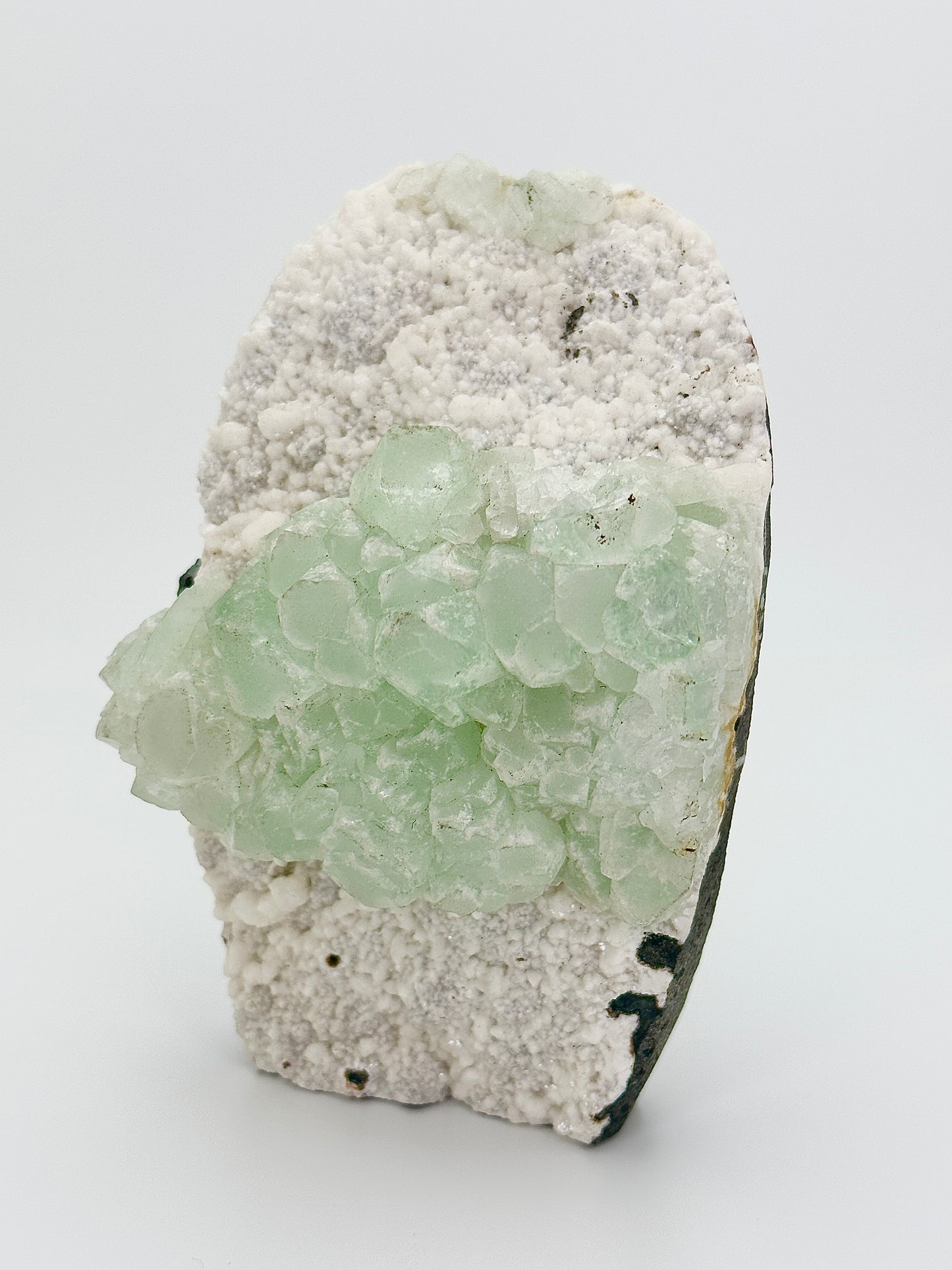 Green Apophyllite on Heulandite