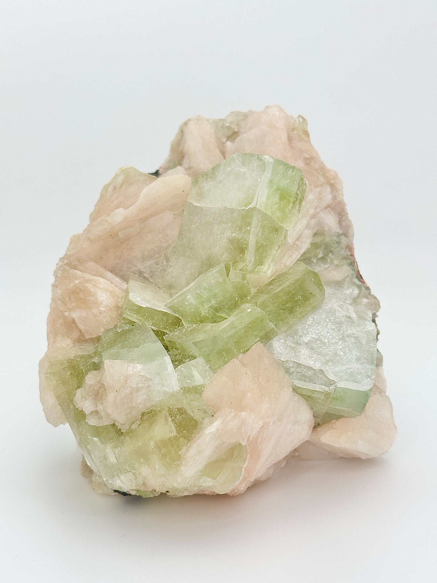 Green Apophyllite with Stilbite