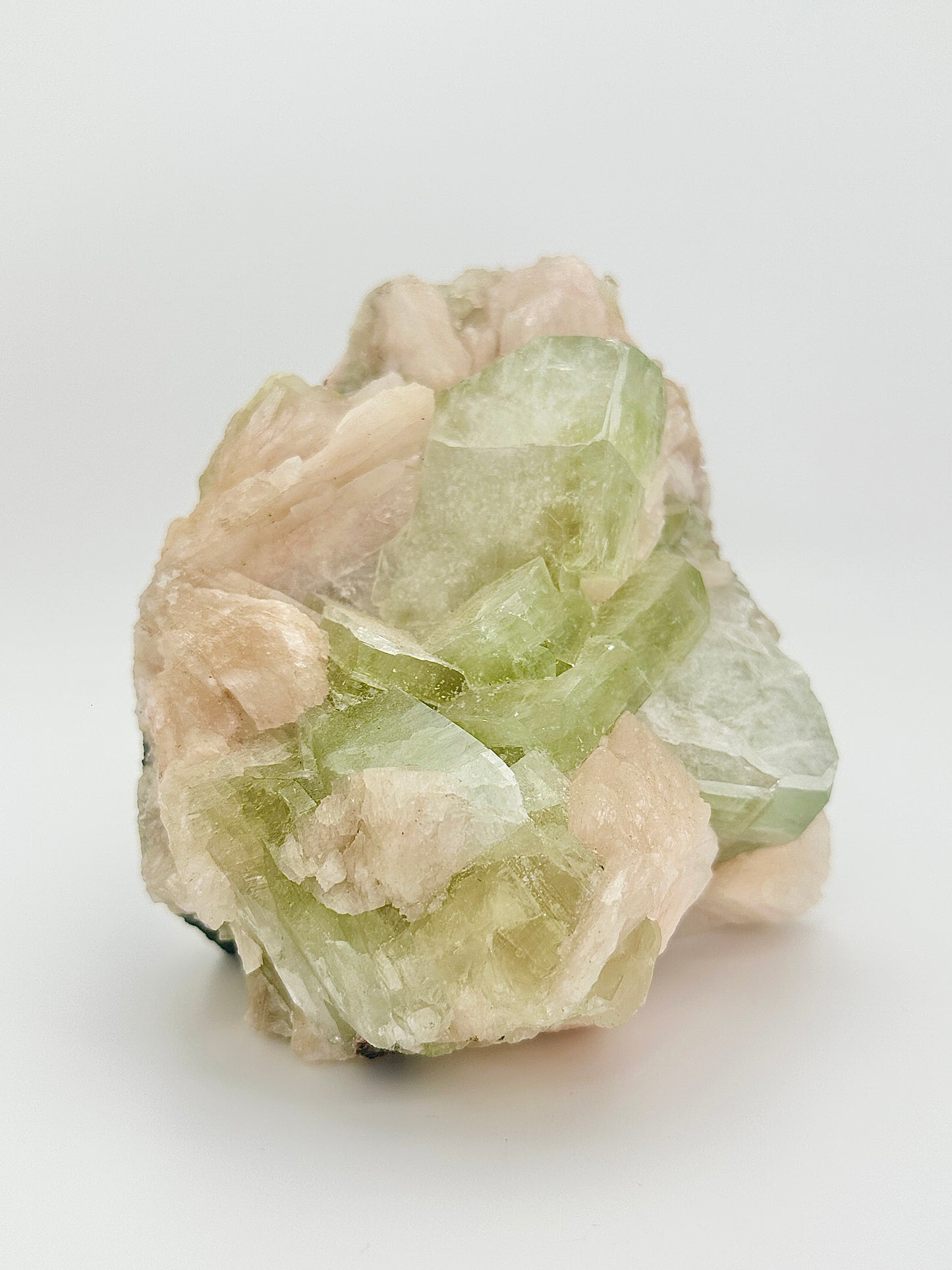 Green Apophyllite with Stilbite