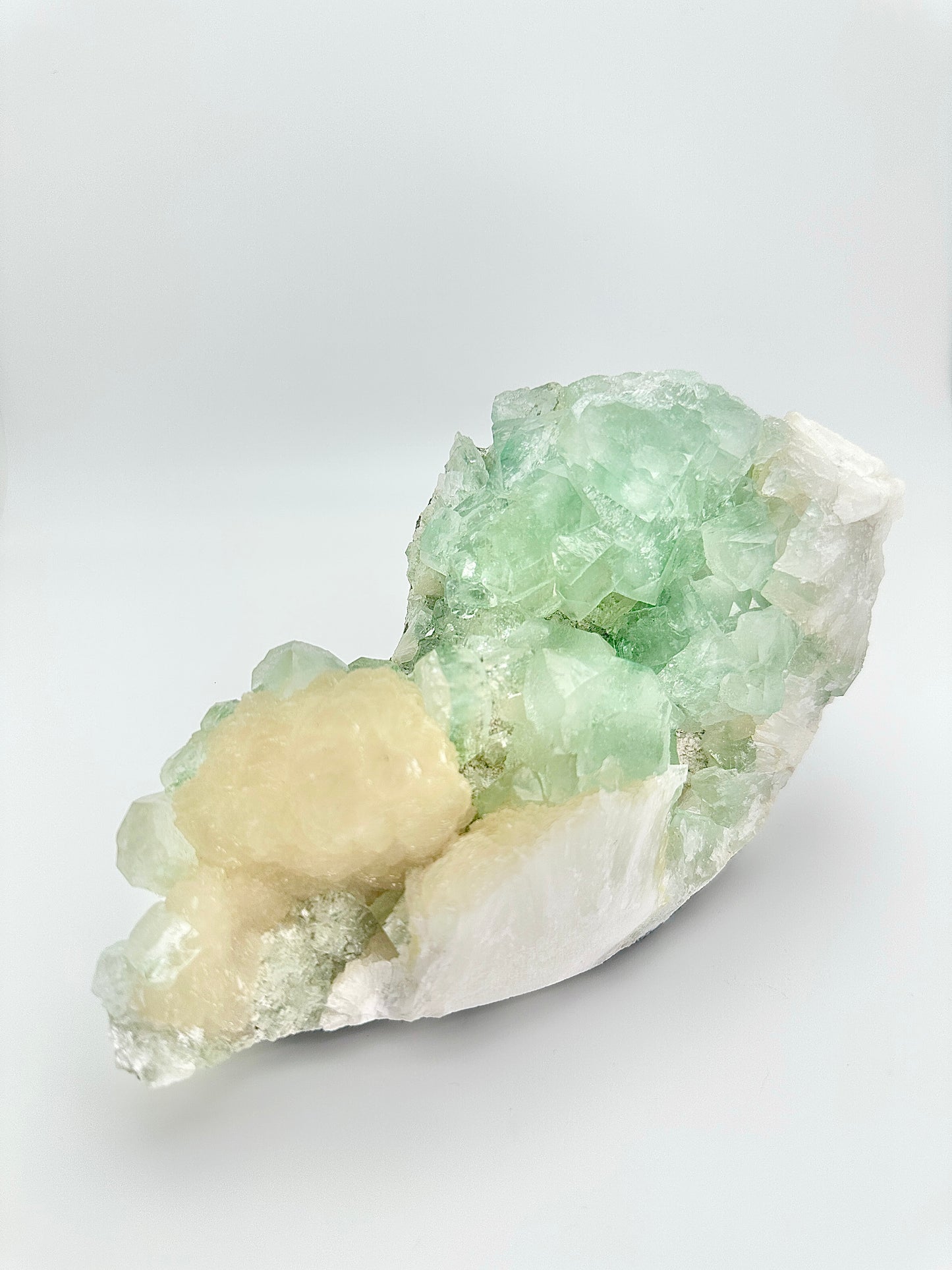 Green Apophyllite with Stilbite