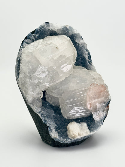 Druzy Blue Chalcedony with Apophyllite and Stilbite