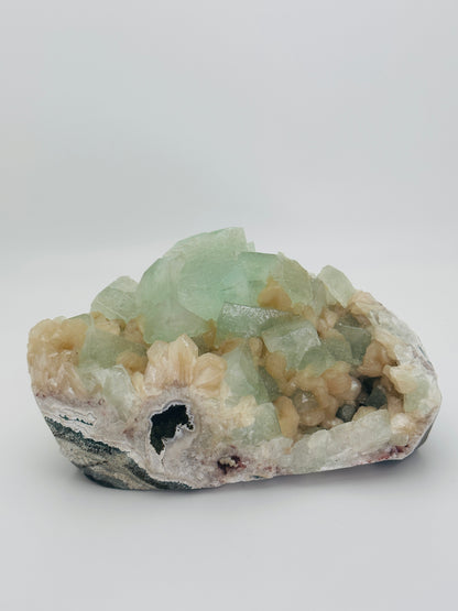 Green Apophyllite with Stilbite