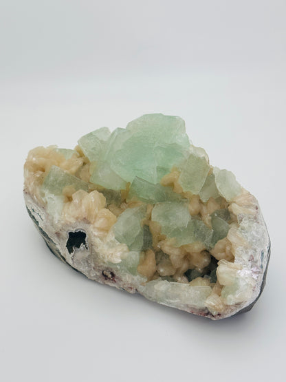 Green Apophyllite with Stilbite