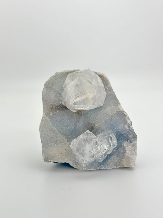 Blue Chalcedony with Diamond Apophyllite