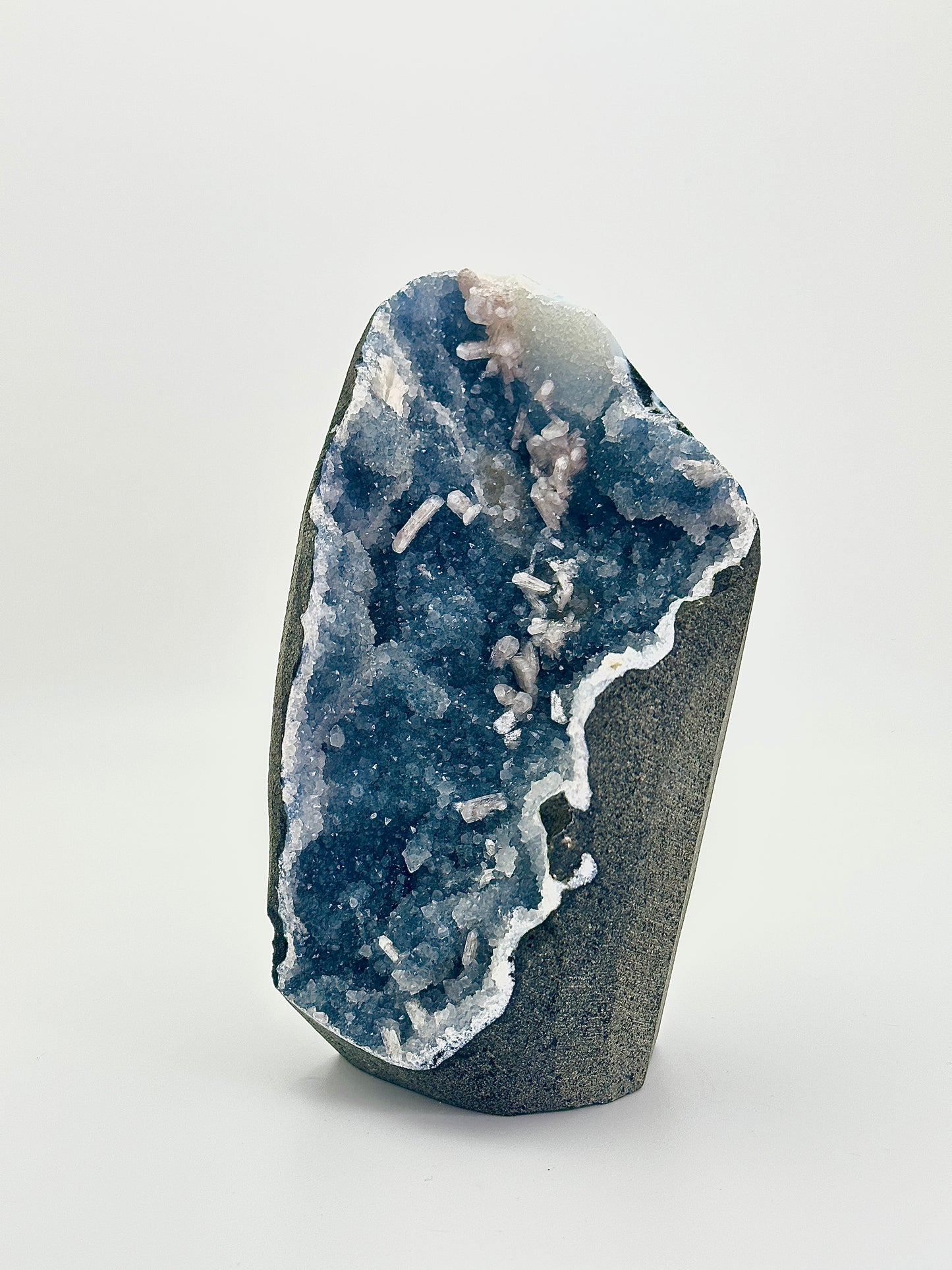 Blue Chalcedony with Stilbite