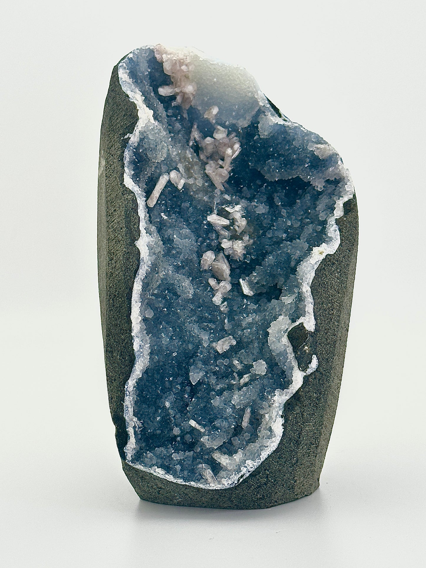 Blue Chalcedony with Stilbite