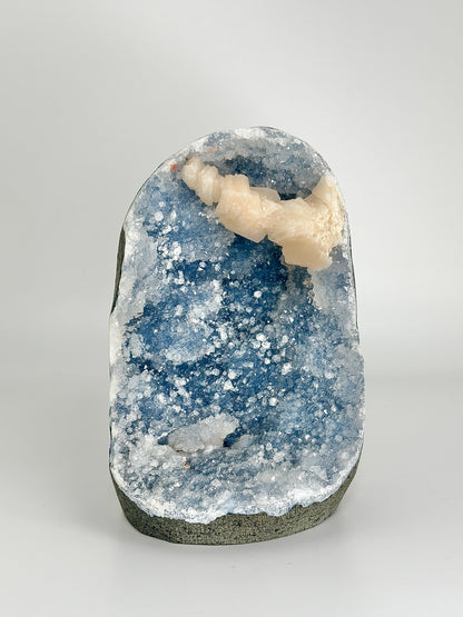 Blue Chalcedony with Stilbite