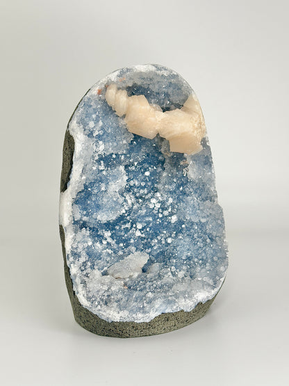 Blue Chalcedony with Stilbite