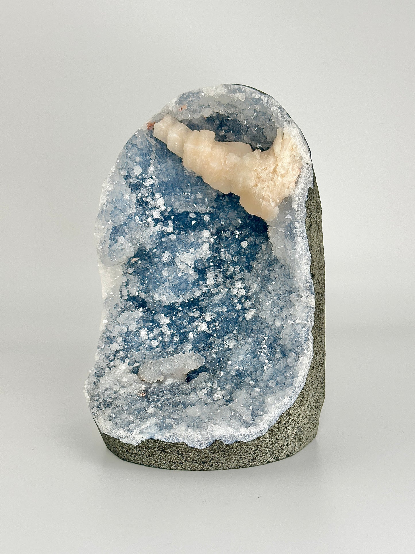 Blue Chalcedony with Stilbite