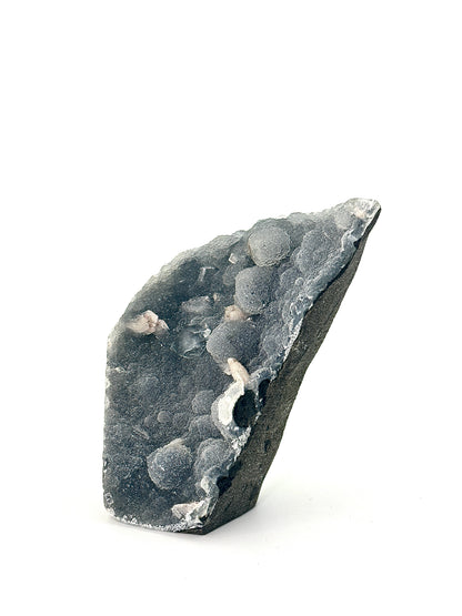 Black Chalcedony with Diamond Apophyllite and Stilbite