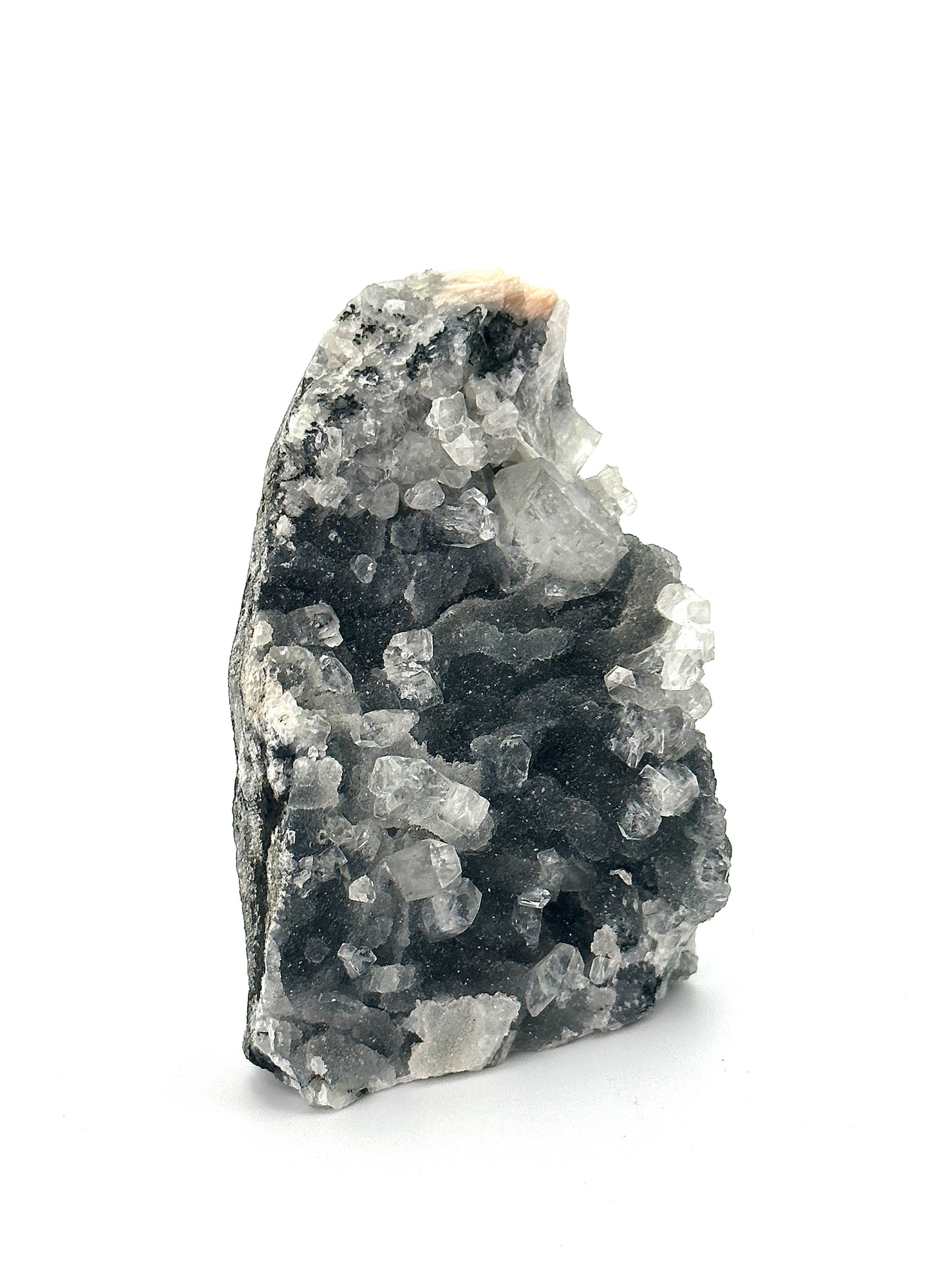 Black Chalcedony with Apophyllite and Stilbite