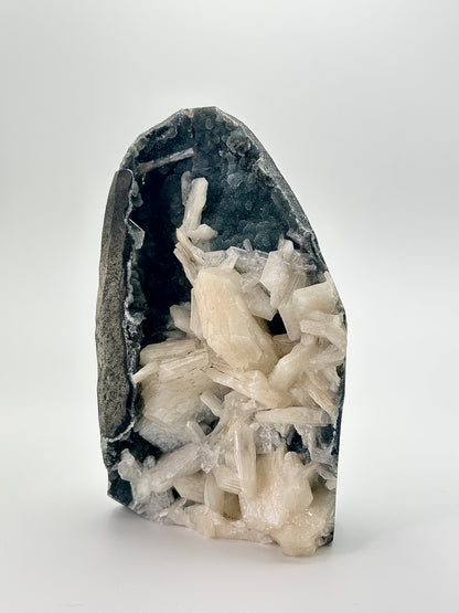 Black Chalcedony with Stilbite