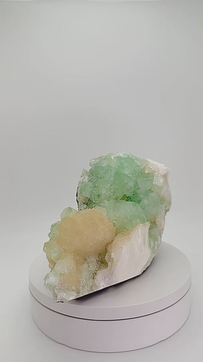 Green Apophyllite with Stilbite