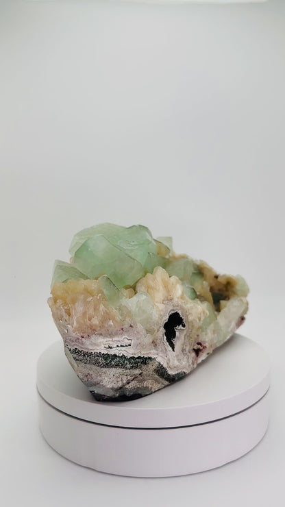 Green Apophyllite with Stilbite